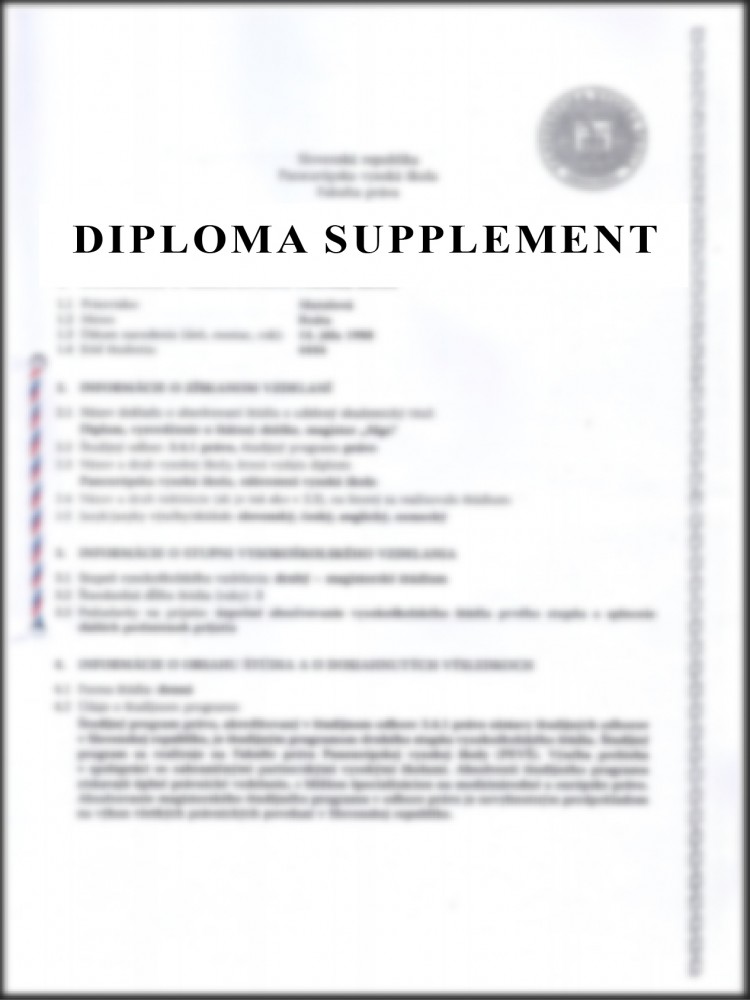 Translation of a DIPLOMA SUPPLEMENT - the price is quoted per standard page = 270 words